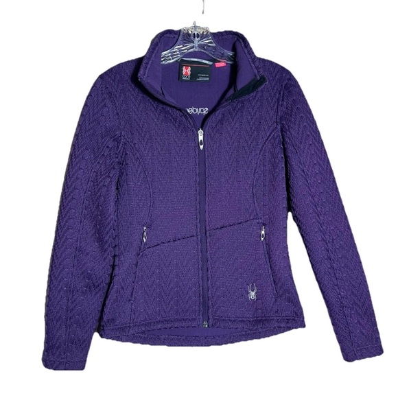 Spyder Deep Purple Women's Core Jacket, Full Zip, Zip Pockets, Logo, Size Small - Picture 1 of 10